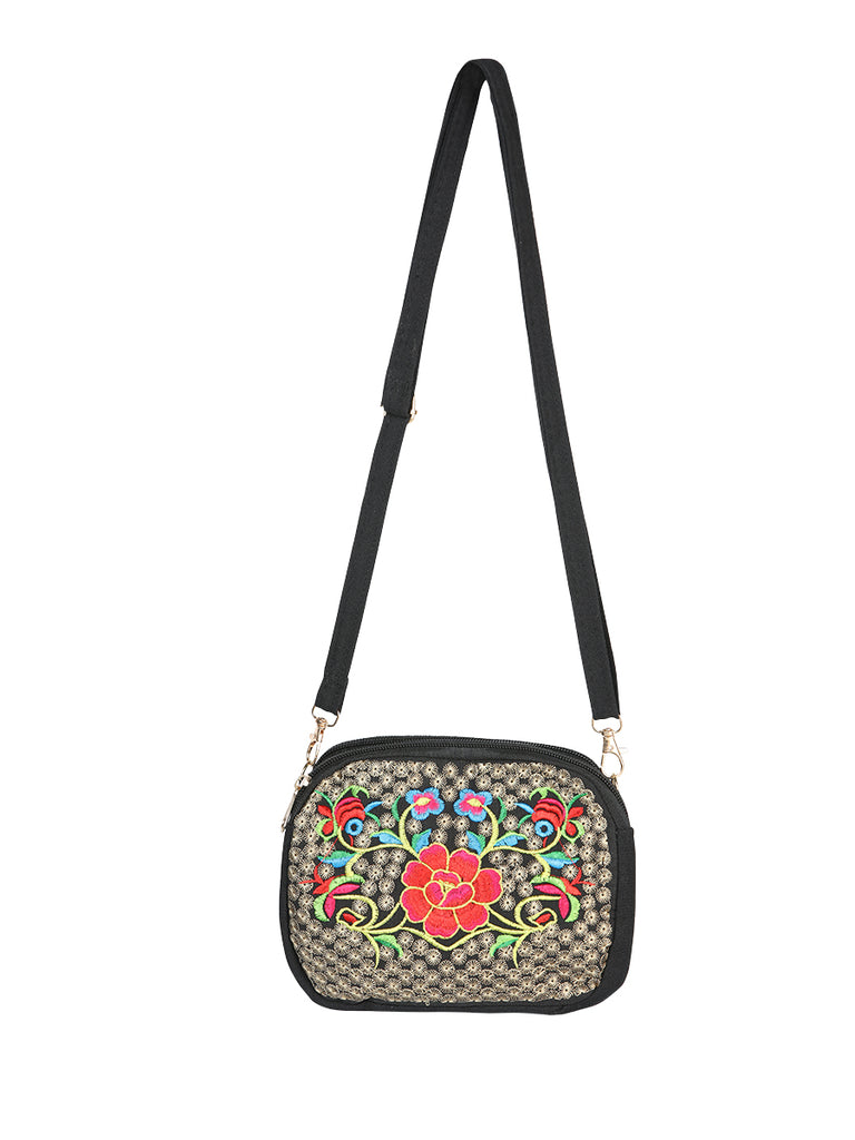 Bolsa de Mujer El General AC-130 Bordada en Tela Color Negro/Rosa 702173