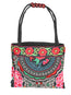 Bolsa Bordada El General Ac-139 Tela Negro/Rosa 702176