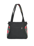 Bolsa de Mujer El General AC-172 Bordada en Tela Color Negro/Rosa 702183