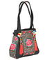 Bolsa Bordada El General Ac-172 Tela Negro/Rosa 702183