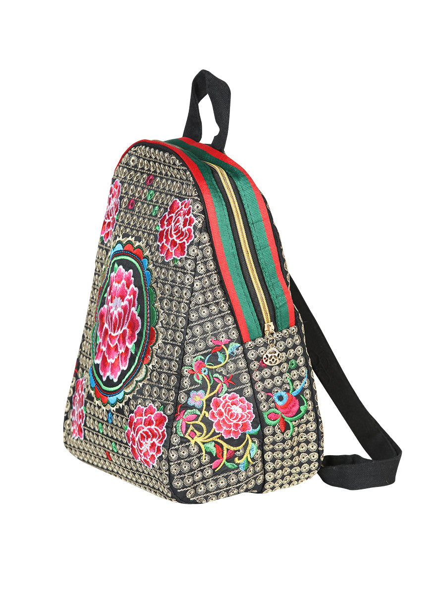 Bolsa de Mujer El General AC-190 Bordada en Tela Color Negro/Rosa 702187