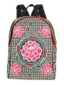 Bolsa Bordada Mochila El General Ac-190 Tela Negro/Rosa 702187