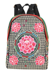 Bolsa Bordada Mochila El General Ac-190 Tela Negro/Rosa 702187