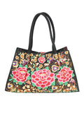 Bolsa de Mujer El General AC-194 Bordada en Tela Color Negro/Rosa 702188