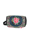 Bolsa de Mujer El General AC-312 Bordada en Tela Color Negro/Rosa 702190