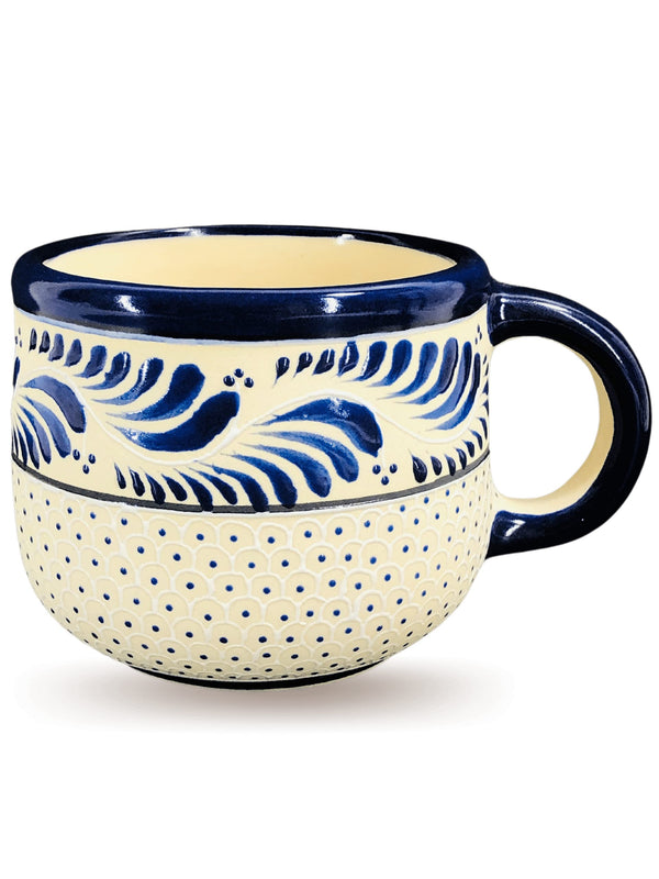 Hermosa Taza para Café Té, de Cerámica tipo Talavera, Hecha a Mano por Artesanos en México (399 ml)