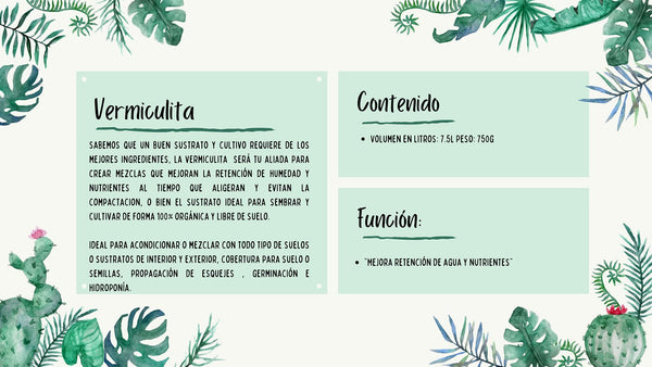 Vermiculita Natural Y Orgánica 7.8L Sustrato De Calidad