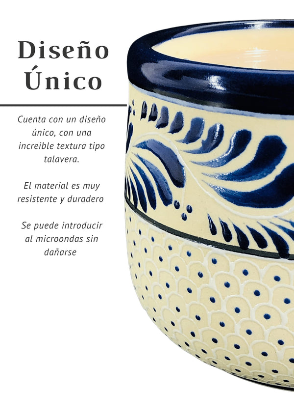 Hermosa Taza para Café Té, de Cerámica tipo Talavera, Hecha a Mano por Artesanos en México (399 ml)