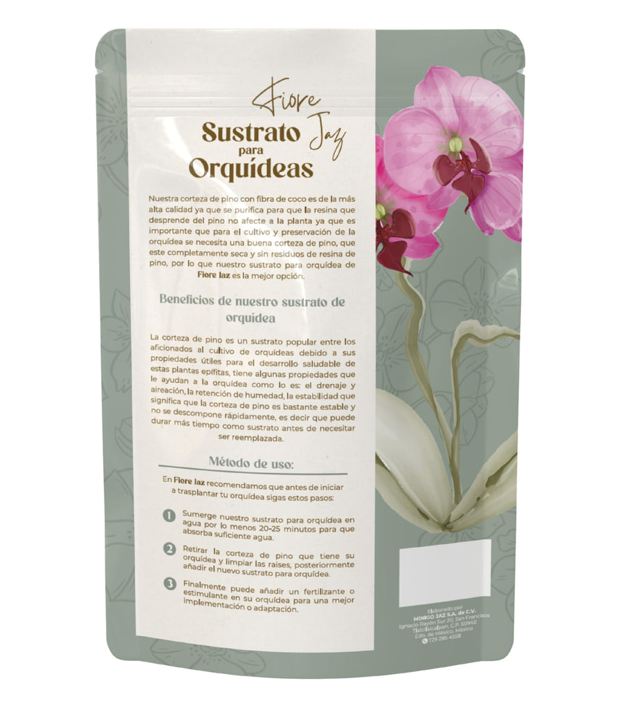 Sustrato para Orquideas de Fibra de Coco con Corteza de Pino Natural 500gr