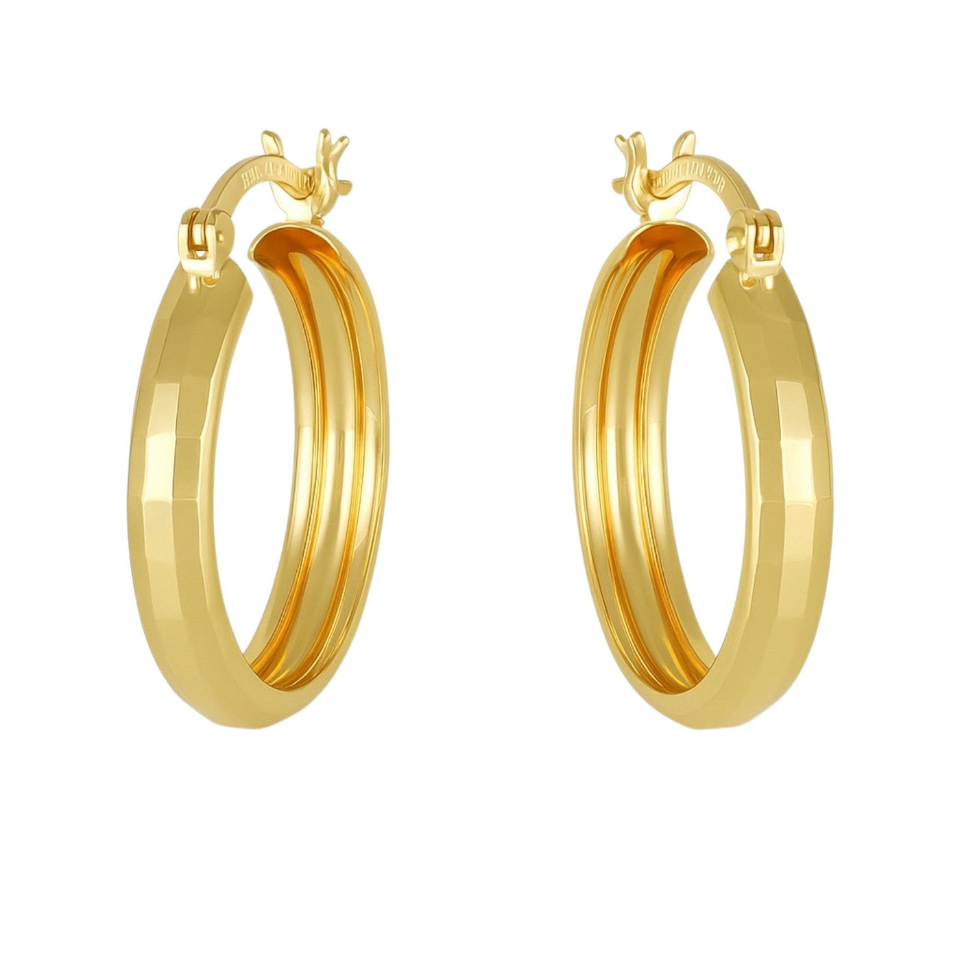 Arracada Bangle De Oro 10k Diamantado Domino, 4mm de Ancho