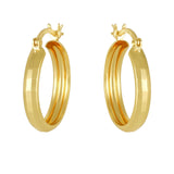 Arracada Bangle De Oro 10k Diamantado Domino, 4mm de Ancho