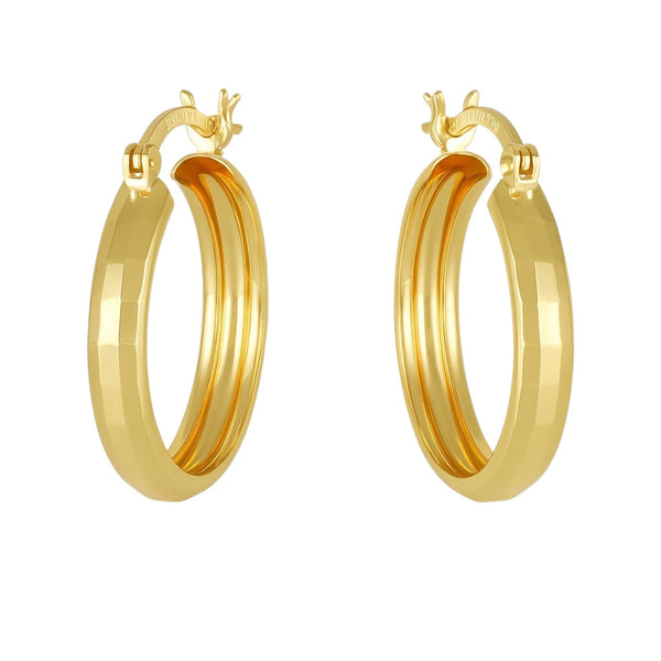 Arracada Bangle De Oro 10k Diamantado Domino, 4mm de Ancho