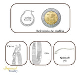 Arete Para Mujer Inflado De Plata Ley 925 Pulido De 15 Mm