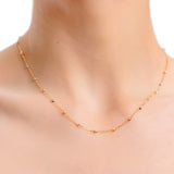 Collar Viviana De Oro De 10k De 45 Cm Con Bola 2.5mm