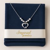 Collar De Corazon De Plata 925 Con Bola Diamantada De 45 Cm