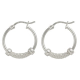 Arete Arracada Liso con Malla De Plata 925 Con Malla De 15 Mm