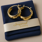 Arracada Oro 10k Bangle Diamantada De 12mm Rombo