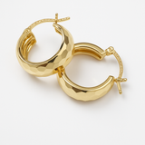 Arracada Oro 10k Bangle Diamantada De 12mm Rombo