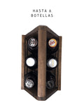 Madera Porta Cervezas o Bebidas para 6 Botellas, Elegante y Funcional, Six Pack - Contenedor de Oscura, Perfecto Detalle para Regalar