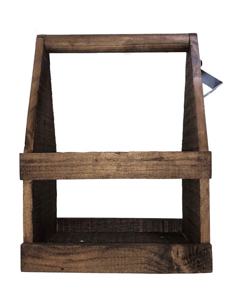 Madera Porta Cervezas o Bebidas para 6 Botellas, Elegante y Funcional, Six Pack - Contenedor de Oscura, Perfecto Detalle para Regalar