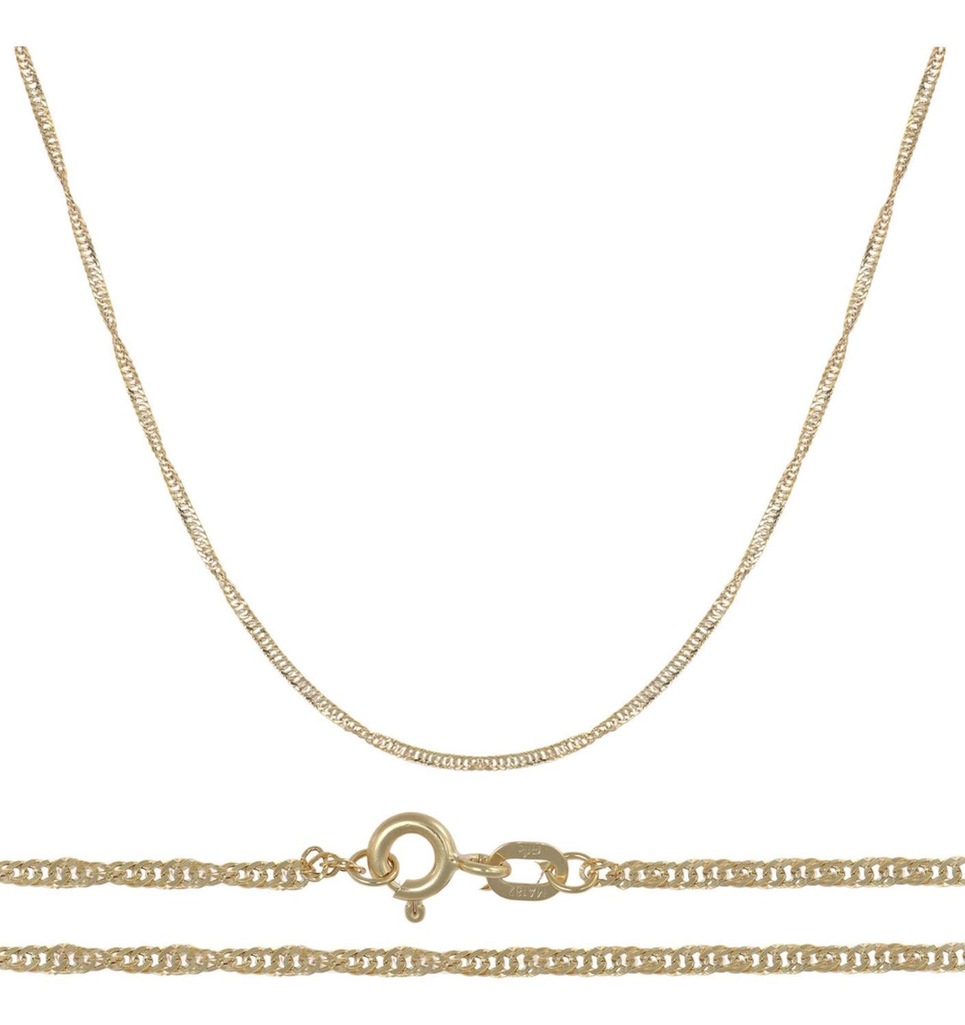 Cadena Singapur Oro 10k 45cm 2mm .7gr Italiano