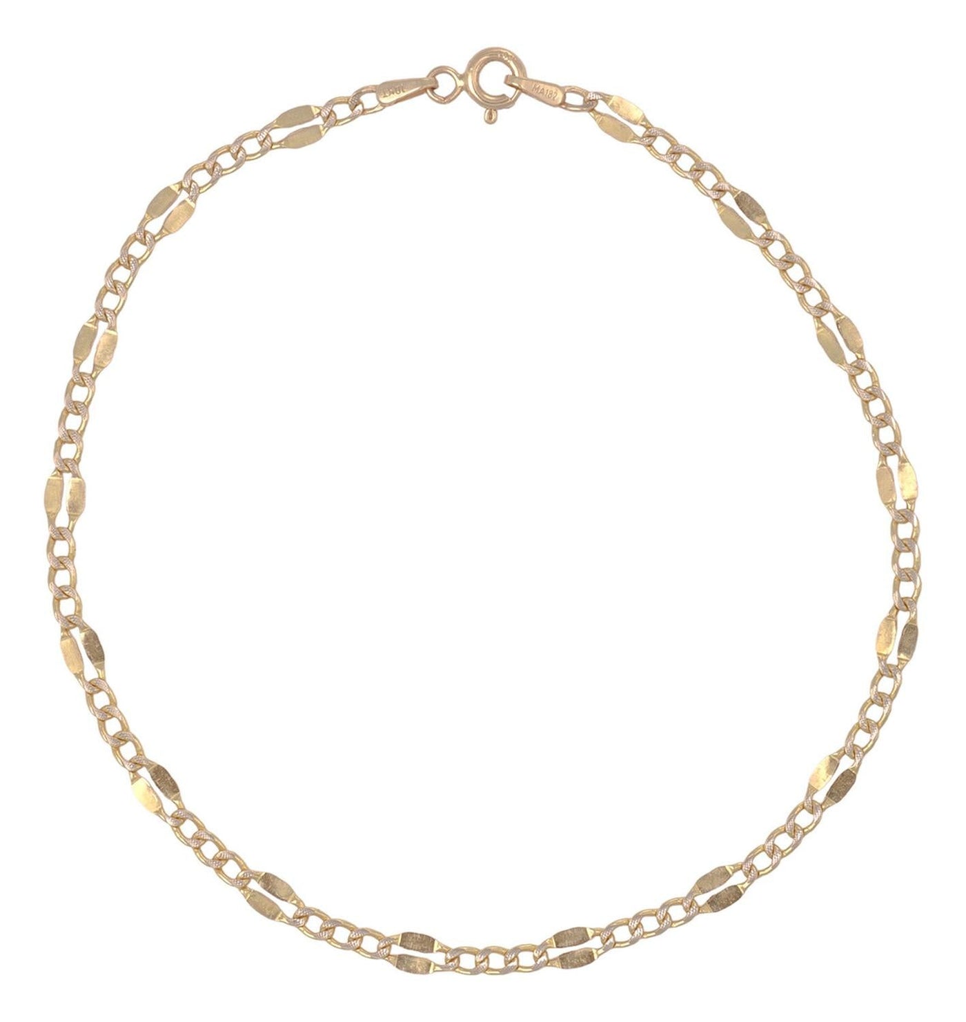 Pulsera Italiana 3x1 Serpentina De 10 Quilates 2mm, 21.5cm