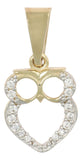 Dije Figura De Búho Con Zirconia En Oro De 10k 1.0 Grm