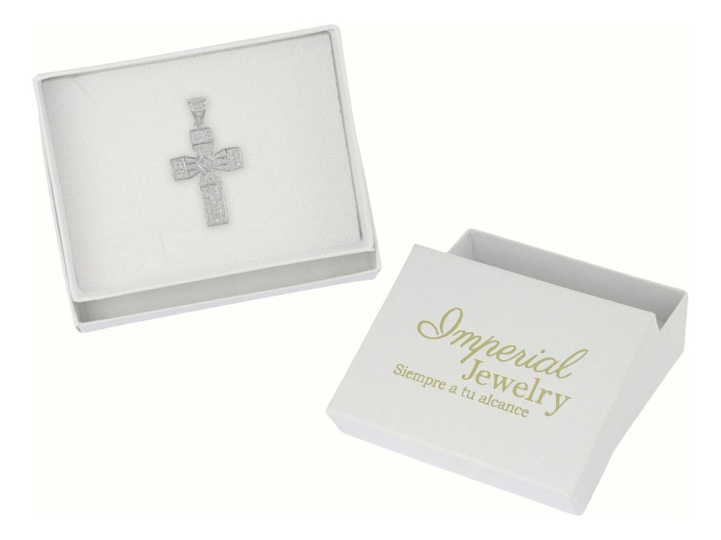 Dije Turco De Plata 925 De Cruz Cuadrada Con Zirconia