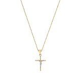Collar De Cruz De Tubo Y Cristo Rodinado De Oro De 14k
