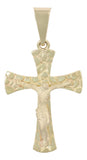 Dije En Figura De Cruz Con Cristo Arenado En Oro 10k 2.0 Grm