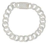 Pulsera Turca De Plata 925 Barbada Con Zirconia De 20 Cm