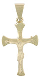 Dije En Figura De Cruz Con Cristo Arenado En Oro 10k 1.5 Gr