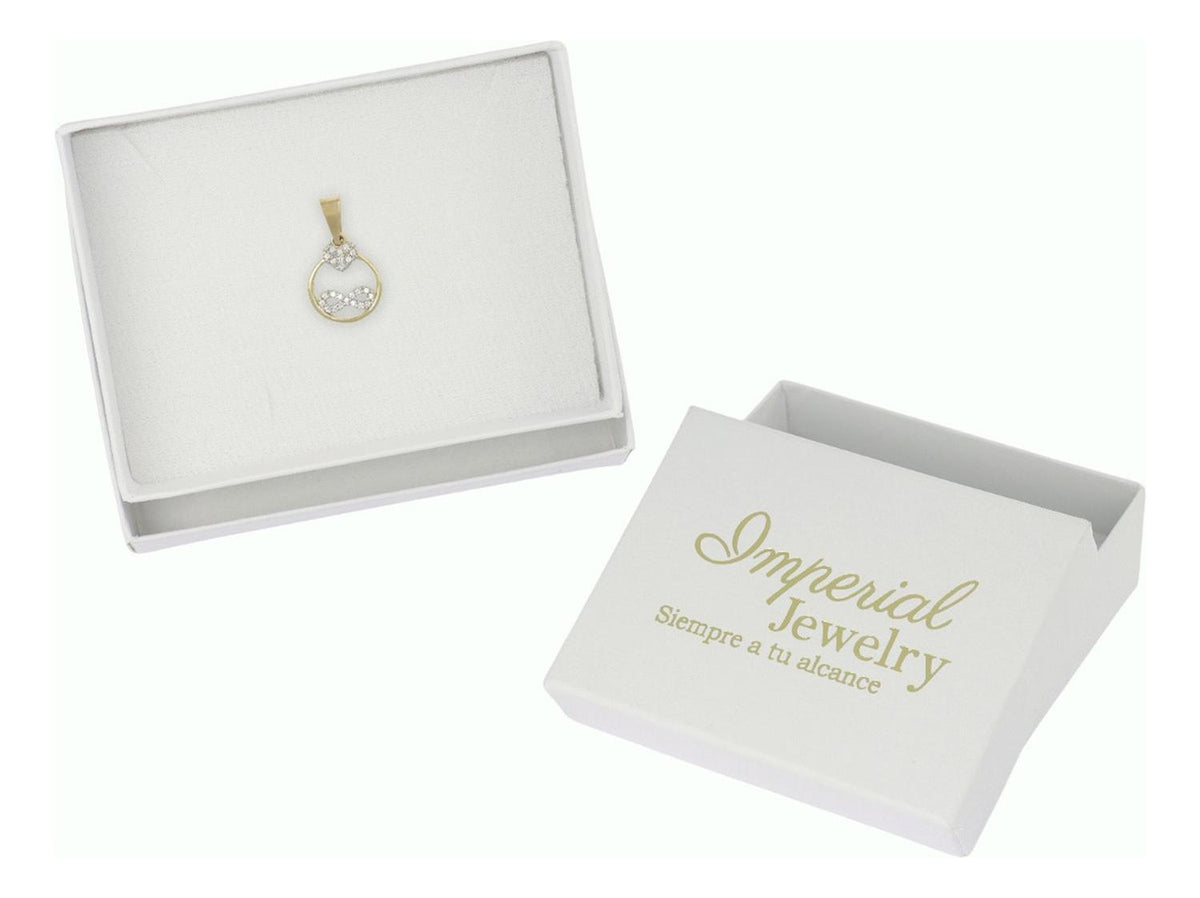 Dije De Corazón E Infinito Con Zirconia En Oro De 10k