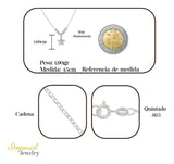 Collar De Estrella De Plata 925 Con Bola Diamantada De 45 Cm