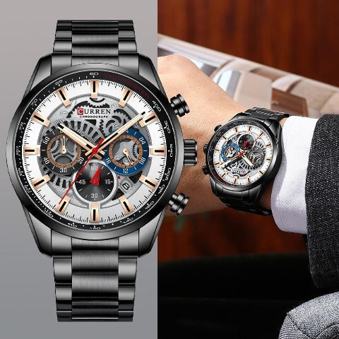 Reloj Cronógrafo Curren CUR-212 en Acero Inoxidable con Subdiales y Fechador