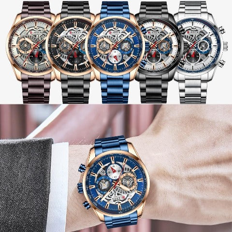 Reloj Cronógrafo Curren CUR-212 en Acero Inoxidable con Subdiales y Fechador