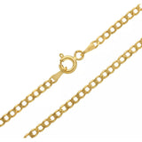 Cadena Italiana De 10k, Estilo Cubana, Calibre 2mm