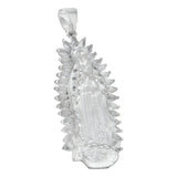 Dije De Virgen De Guadalupe De Plata 925 Con Zirconita 5.2cm
