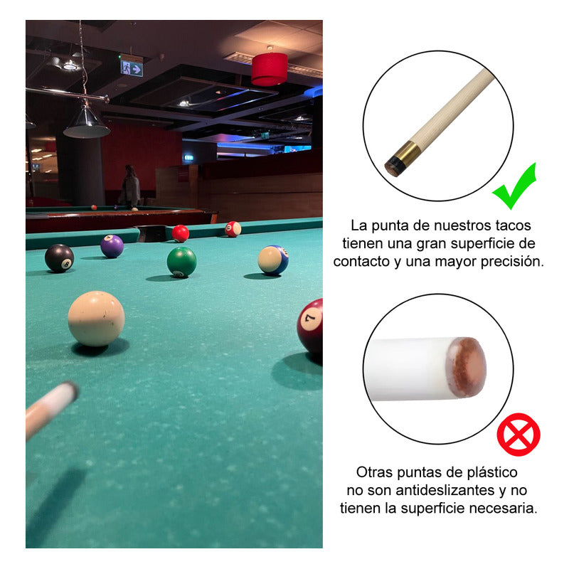 Taco De Billar Desarmable Negro con Dorado + Guante De Regalo