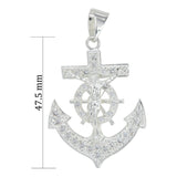 Dije De Cruz Con Forma De Ancla De Plata 925