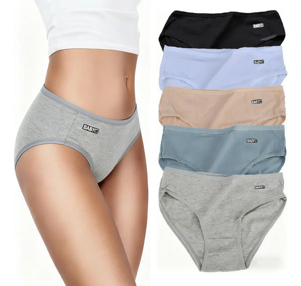 5 Piezas Panties De Algodón Para Mujer Talla Grande
