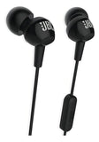 Audífonos JBL C100SI In-Ear Negros con Micrófono - Calidad de Sonido Premium y Diseño Compacto
