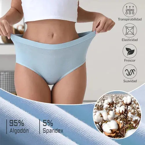 Calzoncillos De Algodón De Talla Grande Para Mujer, 6 Piezas