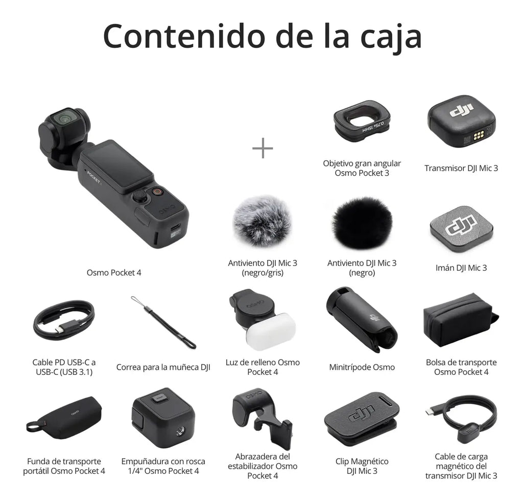 Dji Combo Creadores Osmo Pocket 4, Cámara Vlogs 4k, Cmos 1