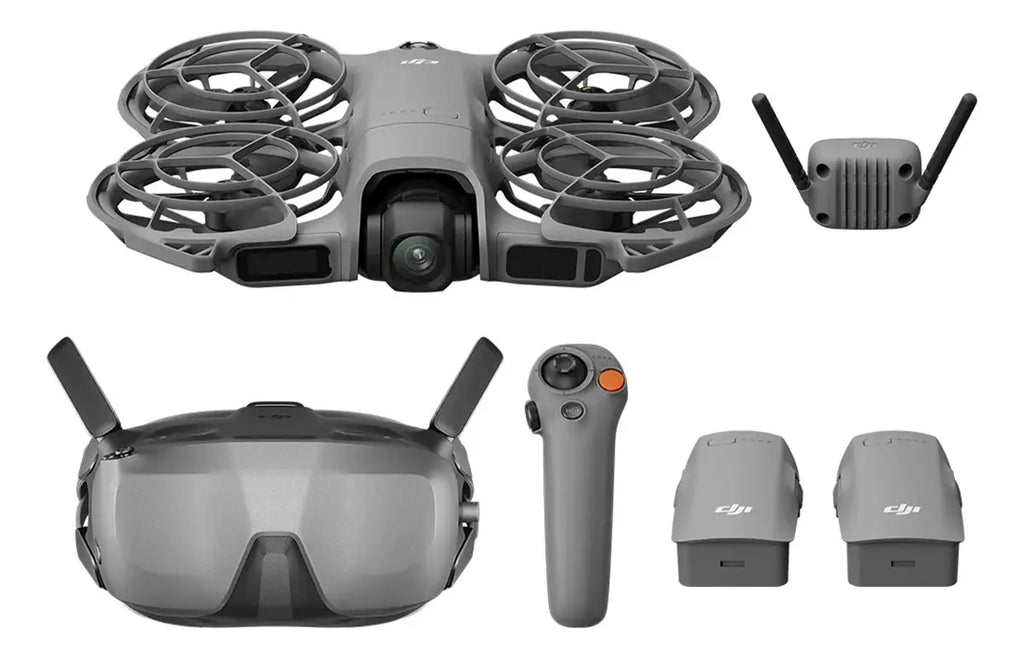 DJI Pack Neo 2 Motion Vuela Más con RC Motion 3 y Goggles N3, transmisión estable con transceptor digital, dron 4K para principiantes, vuelo FPV, 3 baterías