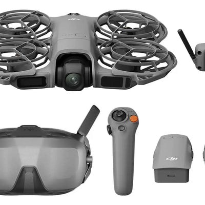 DJI Pack Neo 2 Motion Vuela Más con RC Motion 3 y Goggles N3, transmisión estable con transceptor digital, dron 4K para principiantes, vuelo FPV, 3 baterías