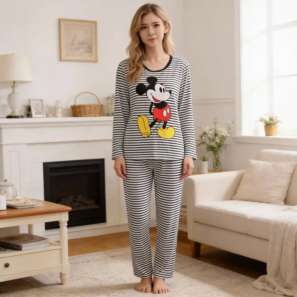 Pijamas De Larga Mujer Pantalones De Pijama Conjuntos 2 Pz