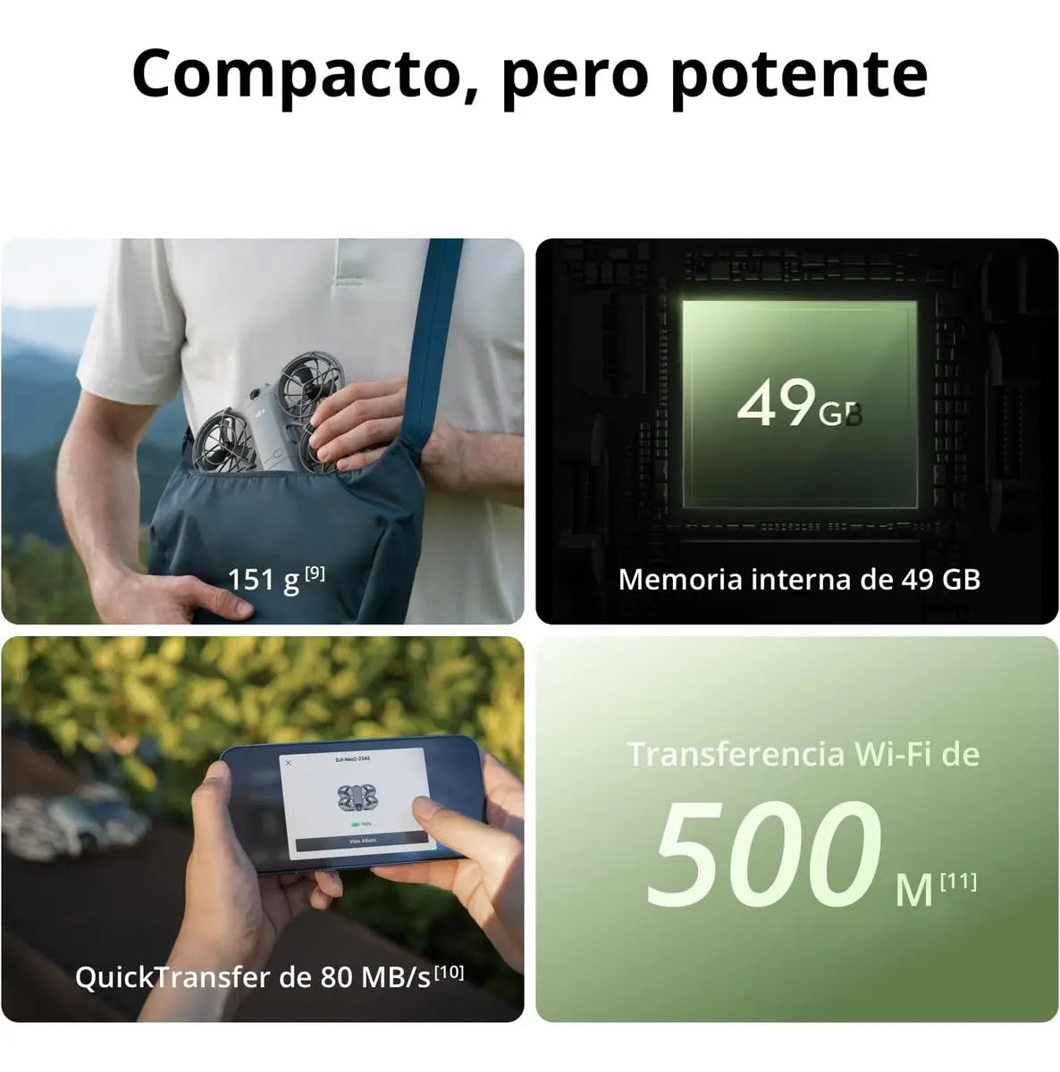 DJI Pack Neo 2 Motion Vuela Más con RC Motion 3 y Goggles N3, transmisión estable con transceptor digital, dron 4K para principiantes, vuelo FPV, 3 baterías