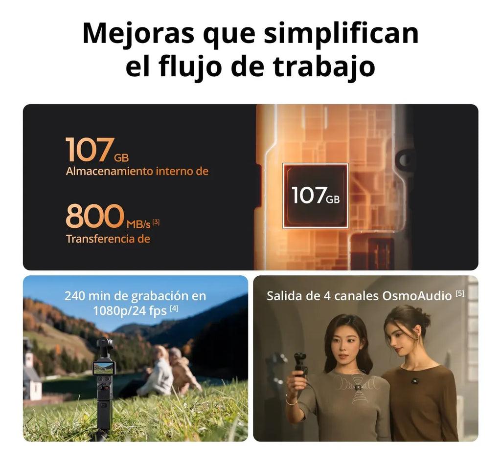 Dji Estándar Osmo Pocket 4, Cámara Vlogs 4k/240fps, Cmos 1