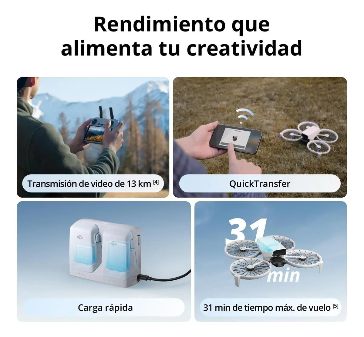 DJI Flip Drone (RC-N3) 4K UHD 31min Vuelo, <249g